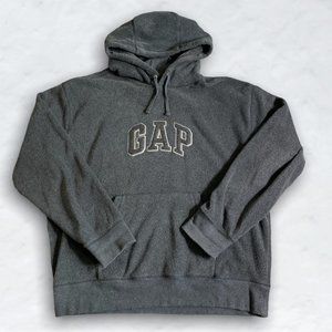 GAP Spellout Logo Pullover Men's Grey Hoodie